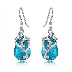 Aquamarin Ohrringe für Frauen Sterling Silber Aquamarin Schmuck Tropfen baumeln Ohrringe Blau Kristall Ohrringe Geschenke für Frauen von Aeneas