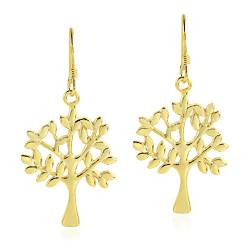 AeraVida Blühender Baum des Lebens vergoldet Sterling Silber baumeln Ohrringe | Ohrring für Frauen | trendige baumelnde Ohrringe | Baum des Lebens baumeln Ohrringe von AeraVida