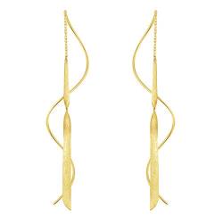 AeraVida Klassische raffinierte Schleife Swirl Twist vergoldet .925 Sterling Silber Slide Thread Ohrringe | trendige Ohrringe | Ohrringe für Frauen von AeraVida
