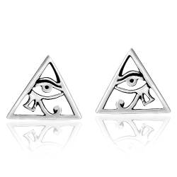 AeraVida Mystisches Auge des Horus in Einer Pyramide aus 925er Sterling Silber Ohrsteckern von AeraVida
