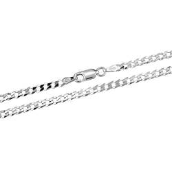 AeraVida Simple and Shiny 3mm Curb Chain 18-inch .925 Sterling Silver Necklace | Sterling Silver Necklace for Women | Cable Chain Long Necklace von AeraVida