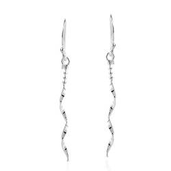 Aeravida Joyful Ribbon Spirale .925 Sterling Silber Dangle Ohrringe | Geschenke für Frauen | Statement Ohrringe von AeraVida