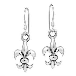 Everyday Fleur de Lis 925 Sterling Silber baumeln Ohrringe von AeraVida