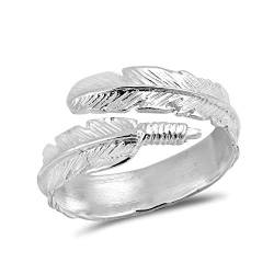 Spiritueller Ring aus 925 Sterling Silber mit Feder, Metall, Unbekannt, Unbekannt, Metall, Nicht bekannt von AeraVida