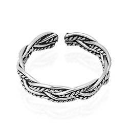 Zehenring aus oxidiertem keltischem Webdesign aus Sterlingsilber oder Pinky Ring von AeraVida