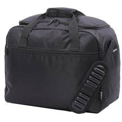 Aerolite Maximale Größe Kabinentaschen mit 5 Jahren Garantie Faltbare Handgepäck Premium Tasche Holdall Klein Leicht Kabinengepäck Unter Sitz Flug Reise Seesack, Schwarz, 18x14x9" AA/Delta, von Aerolite