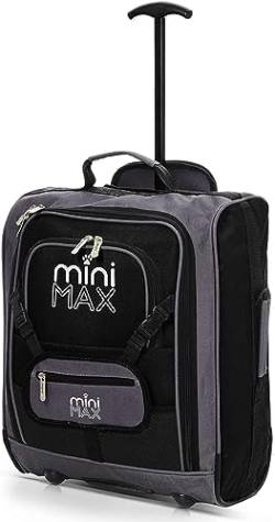 Aerolite MiniMax Kindergepäck 45x36x20 Easyjet Maximale Größe 30L Handgepäck Neu 2024 Unter Sitz Trolleys Rucksack Carry On Handgepäcktasche mit 2 Jahre Garantie (Schwarz) von Aerolite