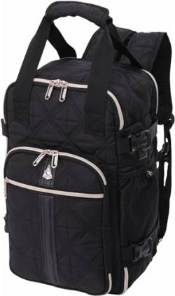 Aerolite Ryanair Rucksack, 40 x 20 x 25 cm, maximale Größe, umweltfreundlich, Kabinengepäck, zugelassen, Reisegepäck, Reisetasche, Flugerucksack, mit 10 Jahren Garantie (gesteppt), Schwarz von Aerolite