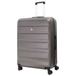 Aerolite XL Große Leichter ABS Hartschale 4 Rollen Trolley Koffer Reisekoffer Hartschalenkoffer Rollkoffer Gepäck, 79cm, Kohlegrau von Aerolite