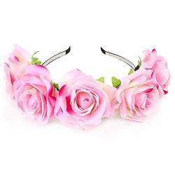 Aeromdale Haarreif mit Rosenblüten, für Hochzeiten, Partys und Festivals, Weiß rose von Aeromdale