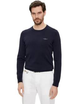 Aeronautica Militare Herrenpullover mit Rundhalsausschnitt MA1488 aus Baumwolle, marineblau, XL von Aeronautica Militare