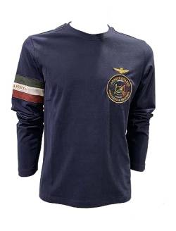 Aeronautica Militare Langarmshirt TS2138J Herren T-Shirt Sweatshirt Jahrestag 100 Jahre, blau, Large von Aeronautica Militare