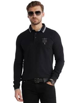 Aeronautica Militare Poloshirt Basica Frecce Tricolori aus Piqué (Jet Black), Schwarz , 56 von Aeronautica Militare