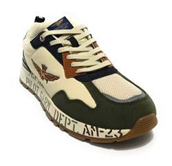 Aeronautica Militare Sneaker Running in Suede/Nylon Bianco/Verde Militare US23AR13 231SC214 43 von Aeronautica Militare