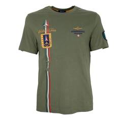 Aeronautica Militare T-Shirt Herren Frecce Tricolori Kurzarm TS2231 Farbe Grün, Siehe Foto, XL von Aeronautica Militare