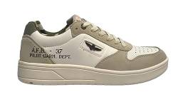 Sneaker Aeronautica Militare in ecopelle white/ suede beige U24AR08 232SC235 45 von Aeronautica Militare