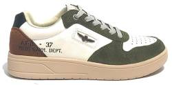 Sneaker Aeronautica Militare in ecopelle white/ suede military green/ brown U24AR06 232SC235 43 von Aeronautica Militare