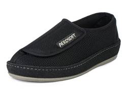 Aerosoft Halbschuh mit Klettverschluss, Gesundheitsschuh für Damen und Herren, ideal als Reha-Schuh, Verbandsschuh, Hausschuh, druckentlastend (Schwarz, Numeric_40) von Aerosoft