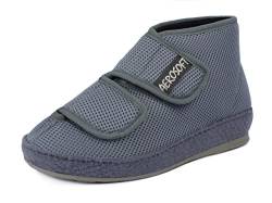 Aerosoft Stiefel mit Klettverschluss, Gesundheitsschuh für Damen und Herren, ideal als Reha-Schuh, Verbandsschuh, Hausschuh, druckentlastend (Grau, Numeric_37) von Aerosoft