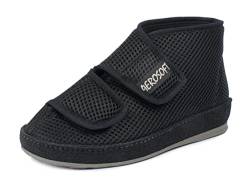 Aerosoft Stiefel mit Klettverschluss, Gesundheitsschuh für Damen und Herren, ideal als Reha-Schuh, Verbandsschuh, Hausschuh, druckentlastend (Schwarz, Numeric_37) von Aerosoft