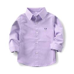 Aeslech Große Jungen Langarm Button Down Niedlich Hase Freizeitkleid Osterhemd, lavendel, 5-6 Jahre von Aeslech