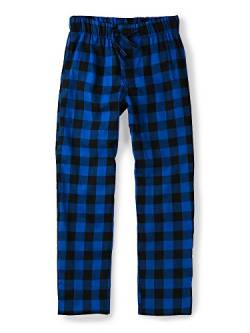 Aeslech Herren Schlafanzughose Kariert Loungewear Hose Lang Baumwolle Pyjamahose Nachtwäsche & Baumwollflanell Weich Schlafbekleidung 1 Blau 40 von Aeslech