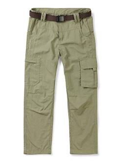 Aeslech Leichte Cargo-Arbeitshose für Herren und Jungen, schnell trocknend, für Outdoor, Wandern, Wanderungen, Wanderhose, elastischer Bund, khaki, 12-13 Jahre von Aeslech