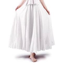 Aeslech Women's Bohemian Style Flowy Lichtweight Weiß Maxi Skirt Weiß 85cm - S von Aeslech