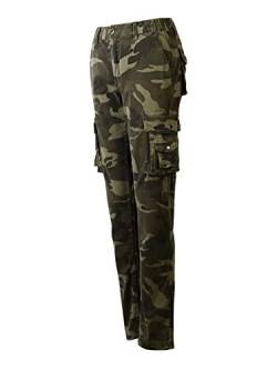 Camouflage Hose Damen Cargohose Strecken Arbeitshose Cargo Hose Damen y2k schlanke Passform Mehrere Taschen Camo 169 US 8 - DE 36 von Aeslech