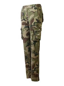 Camouflage Hose Damen Cargohose Strecken Arbeitshose Cargo Hose Damen y2k schlanke Passform Mehrere Taschen Camo 29 US 18 - DE 46 von Aeslech