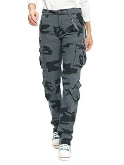 Damen Cargohouse Cargo Baggy Y2K Hose Casual Arbeitshose Outdoor Armee Camo Combat mit Taschen Camo E US 18 - DE 48 von Aeslech