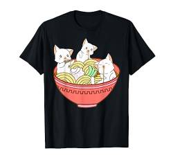 Kawaii Anime Cat Japanese Ramen Noodles - Cute Kitties T-Shirt von Aesthetic Japanese Anime Kawaii Otaku Manga Stuff