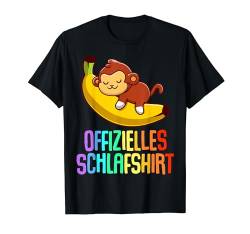 Offizielles Schlafshirt Pyjama Affe Schimpanse Gorilla Fun T-Shirt von Affen Monkey Geschenkidee Langschläfer Faulenzer