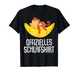 Offizielles Schlafshirt Pyjama Affe Schimpanse Gorilla Fun T-Shirt von Affen Monkey Geschenkidee Langschläfer Faulenzer