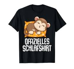 Offizielles Schlafshirt Pyjama Affe Schimpanse Gorilla Fun T-Shirt von Affen Monkey Geschenkidee Langschläfer Faulenzer