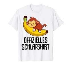 Offizielles Schlafshirt Pyjama Affe Schimpanse Gorilla Fun T-Shirt von Affen Monkey Geschenkidee Langschläfer Faulenzer