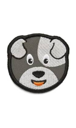 Affenzahn Klett Badge mit verschiedenen Tiermotiven, geeignet für den Daydreamer Abenteuer Rucksack Hund - Grau von Affenzahn