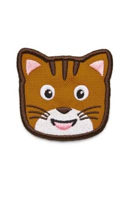Affenzahn Klett Badge mit verschiedenen Tiermotiven, geeignet für den Daydreamer Abenteuer Rucksack Katze - Braun von Affenzahn