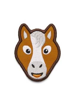 Affenzahn Klett Badge mit verschiedenen Tiermotiven, geeignet für den Daydreamer Abenteuer Rucksack Pferd - Braun von Affenzahn
