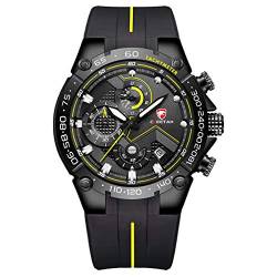 Affute Herrenuhren wasserdichte Sport Chronographenuhr mit Silikonarmband, Datum, leuchtender Quarzarmbanduhr von Affute