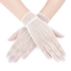 Afinder 5 PCS Kurz Spitzenhandschuhe Damen Brauthandschuhe Hochzeithandschuhe Fingerhandschuhe Sommer Spitze Sonnenschutz Handschuhe Sexy für Hochzeit Abend Party von Afinder