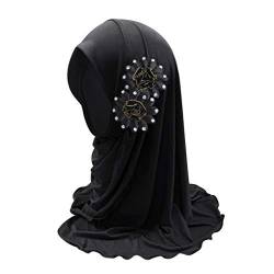 AfinderDE Bandana Muslimische Hijab Mädchen Kinder Kopftuch Hut Verknotet Turban Tuch Kopfbedeckung Headwrap Sommer Arabische Hals Haartuch Kopfkappe von AfinderDE