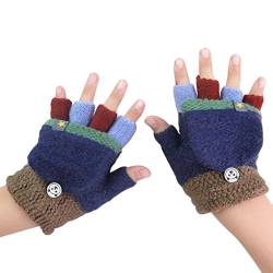 AfinderDE Kinder Fausthandschuhe Mädchen jungen Abnehmbare Klappe Strickhandschuhe Fäustlinge Handschuhe Fingerhandschuhe Fingerlos Halb Handschuhe Strick Handschuhe Winterhandschuhe von AfinderDE