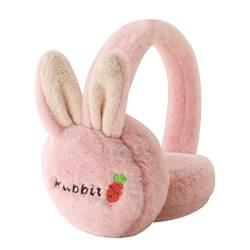 AfinderDE Plüsch Ohrenwärmer Winter Ohrenschützer Warm Weich Earmuffs Ski Laufen Radfahren Kälteschutz Kalte Ohrenschutz Ear Muffs für Damen Mädchen Kinder (Rosa 1) von AfinderDE