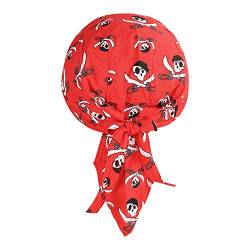 AfinderDE Unisex Modische Skelette Bandana Kopftücher Halstuch Schlauchtuch Biketuch UV Schutz Kopfband für Biking Fahrrad Motorrad Radsport (Rot) von AfinderDE