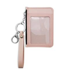 AfitLulu Schlanke, minimalistische Vordertasche, Kreditkartenetui aus Leder mit Reißverschluss, Schlüsselbund-Geldbörse für Damen und Herren, Pink, modisch von AfitLulu