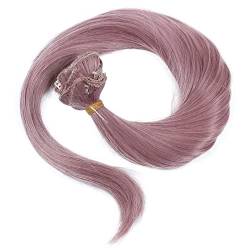 Aflytep Frauen Menschenhaar Klipp Peruecke in den Haarverlaengerungen 7 Stueck 70g 22 inch Kastanien-Farbe von Aflytep