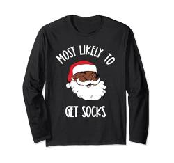 Am wahrscheinlichsten Socken Black African Christmas Macthing zu bekommen Langarmshirt von African American Christmas Family Group Matching