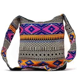 Aga’s Own Stilvolle Mandala Boho Umhängetasche - Festival Crossbody Handtasche für Damen, Ethnisch Bezogene Baumwollschultertasche|Perfekt für Strandausflüge und Alltägliche Abenteuer (20) von Aga's Own