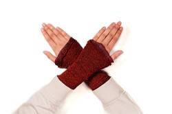 Aga's Own Warmers for Women – Fingerlose Handwärmer – Handschuhe für drinnen und draußen, fingerlose Handschuhe - Armwärmer - Goth Accessoires – Dunkel Weinrot von Aga's Own